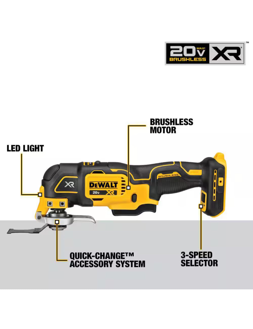 DEWALT
20V MAX XR Cordless Brushless 3-Speed Oscillating Multi Tool (Tool Only)Open Box